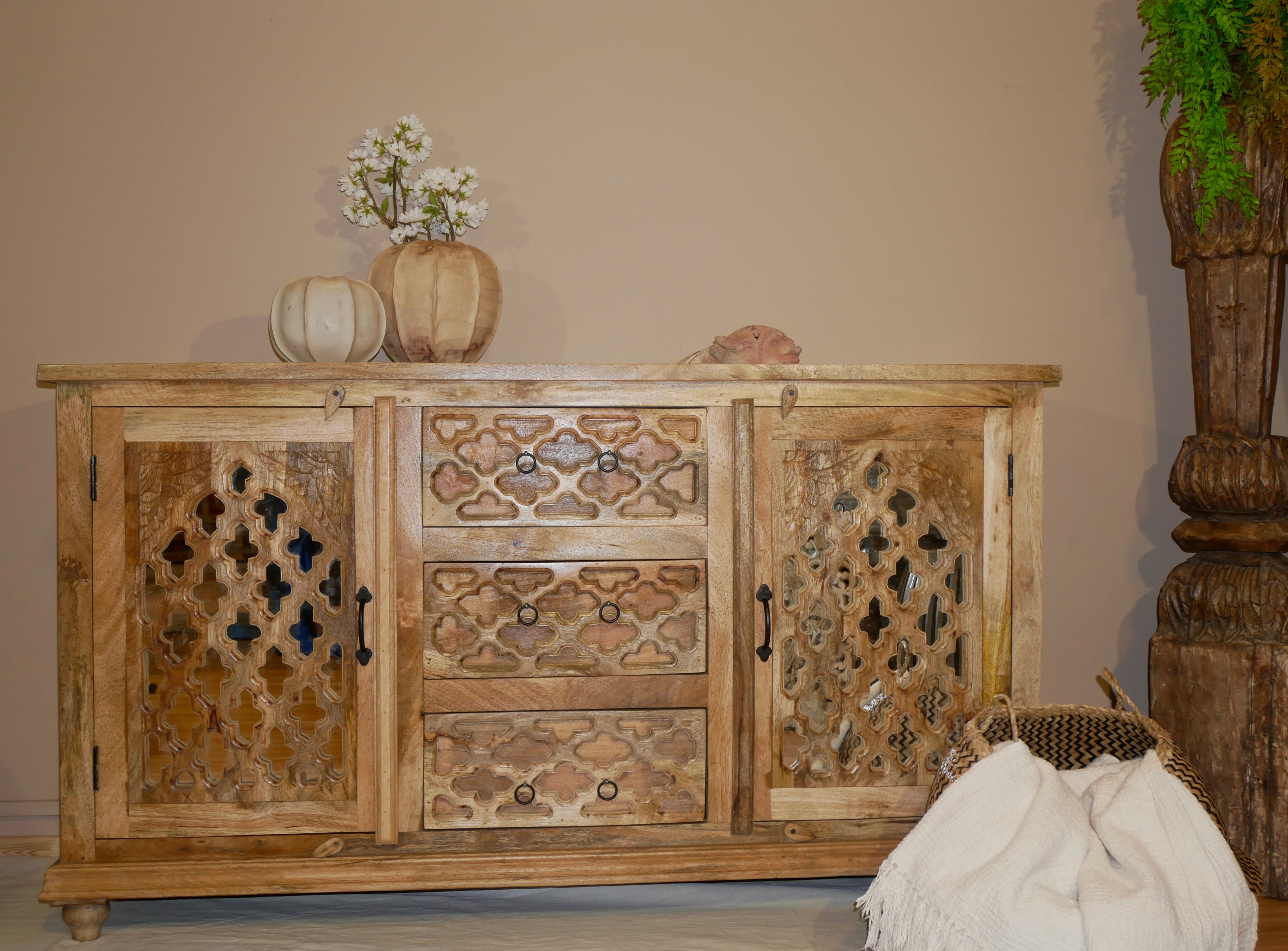 Morocco, vintage sideboard with glass doors