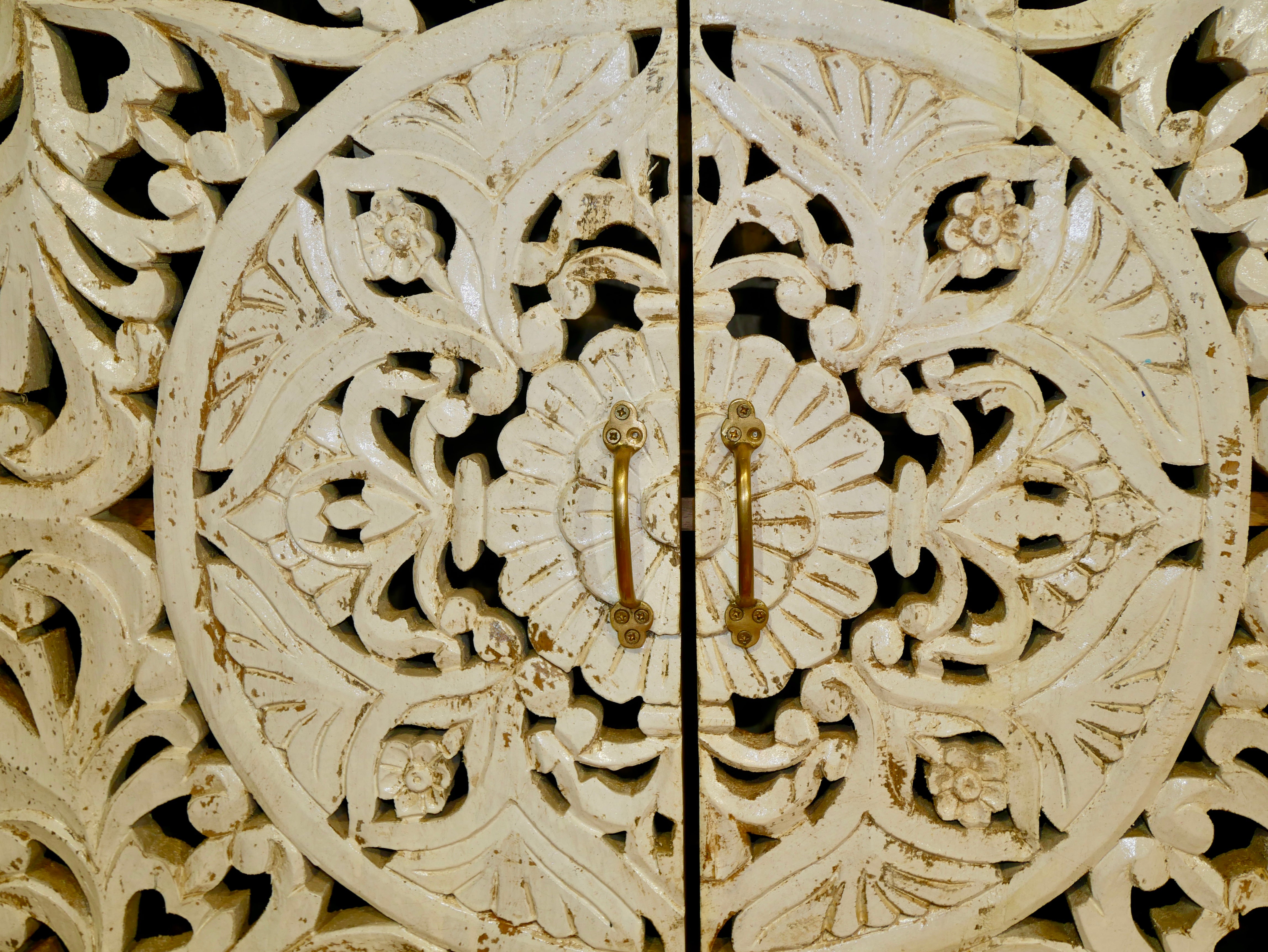 Yash, handcrafted sideboard with floral design