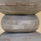 Hand-made side table made of mango wood in grey weathered look.
