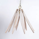 Vintage pendant lamp crafted from white-washed mango wood with a floral design and brass-plated hanger – a refined mango wood lighting piece for bedrooms, living rooms, or dining areas.