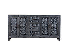 White background image of a hand-painted black and white sideboard made of reclaimed wood – Kaira model by Om Home & Garden