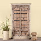Hand-carved teak wood wardrobe with original iron fittings – Veena model by Om Home & Garden