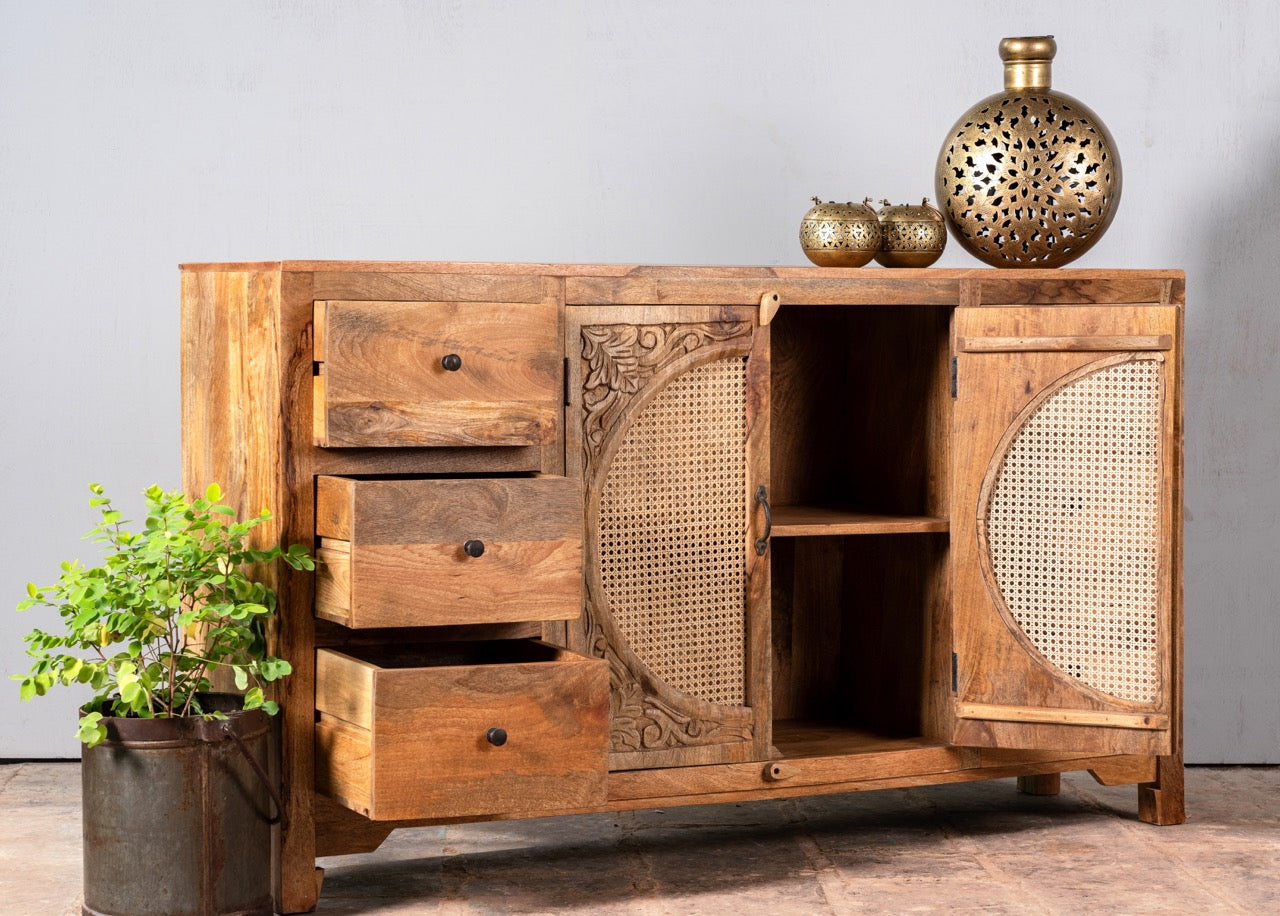 Randhir brown, vintage wooden sideboard