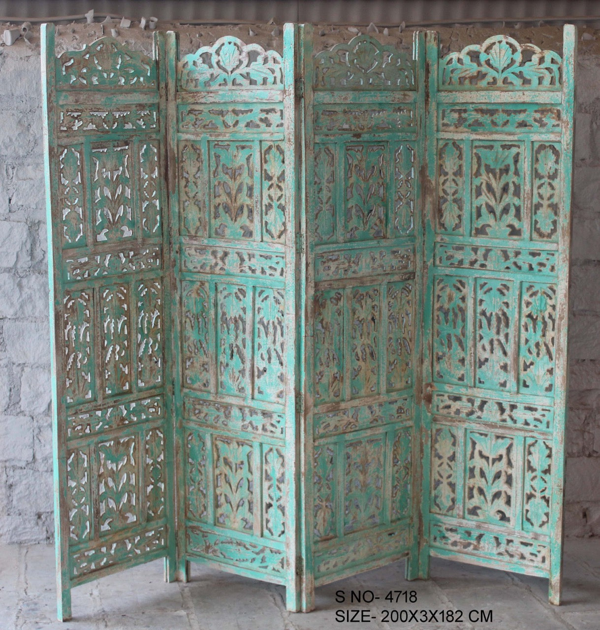 Shishu, hand-carved folding room divider