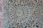 Kataee blue, hand-carved wall panel 