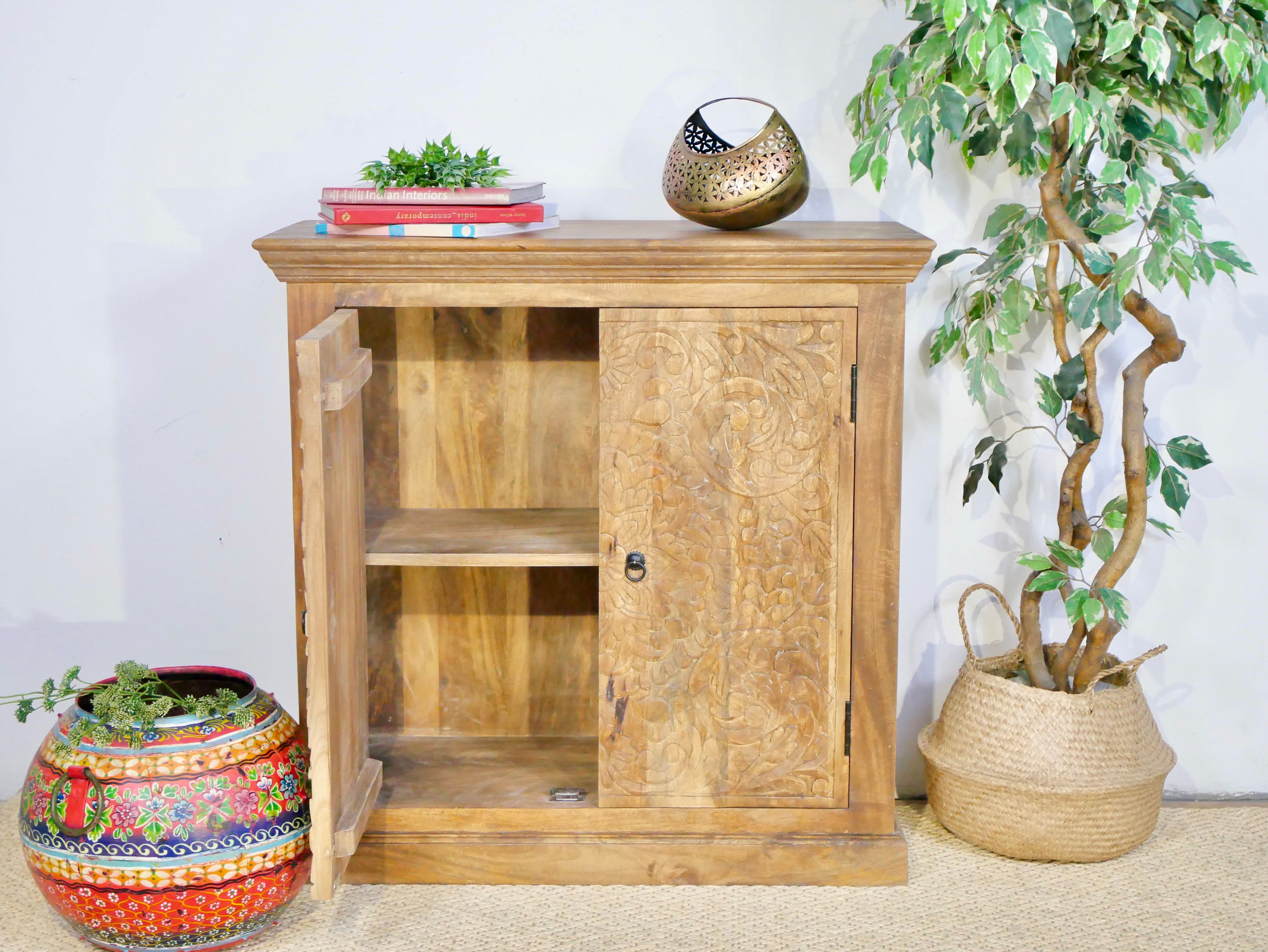 Patna, carved, wooden cabinet