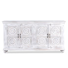 Mandala white, antique indian sideboard