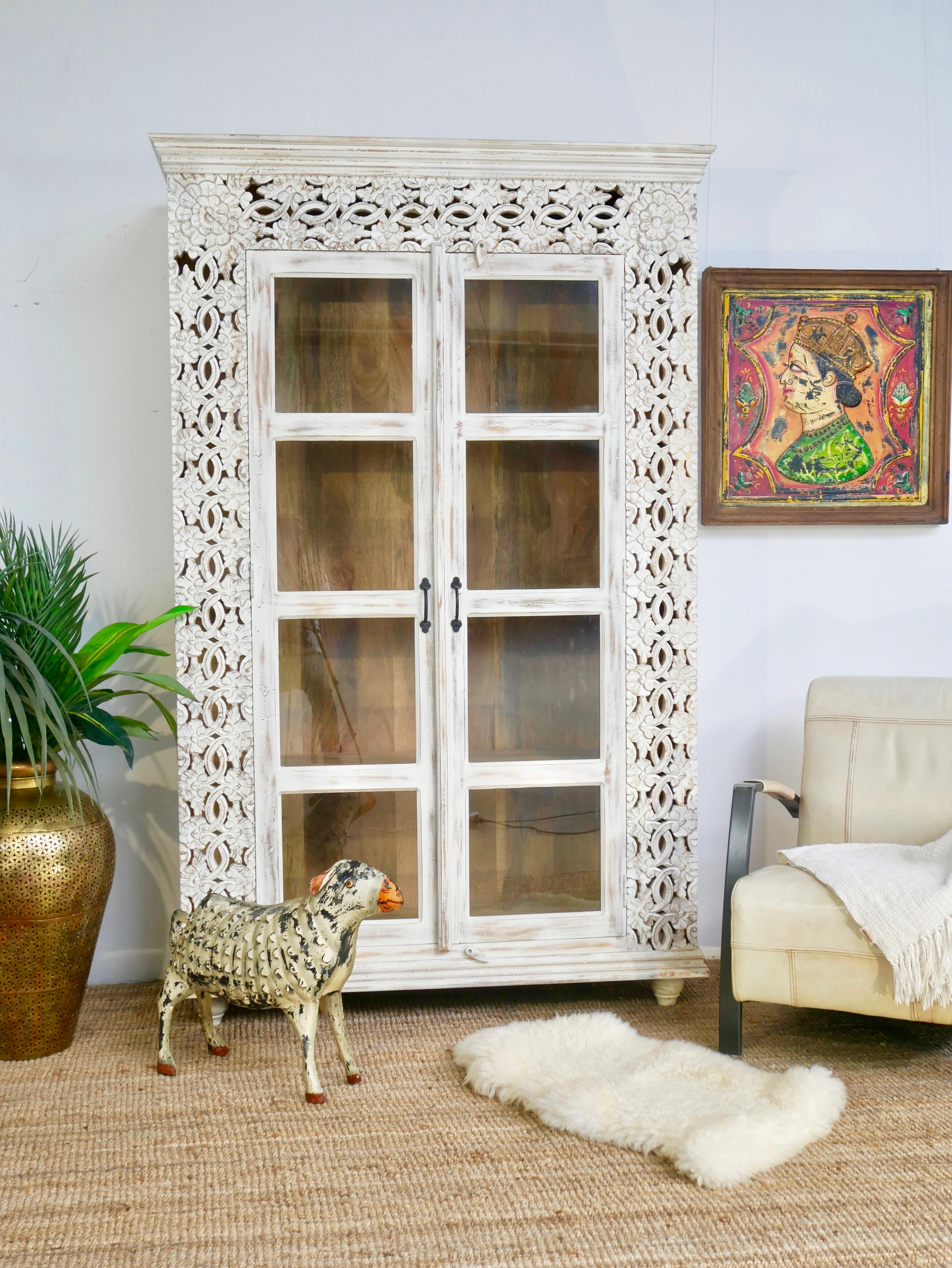 Madhav white, vintage cabinet