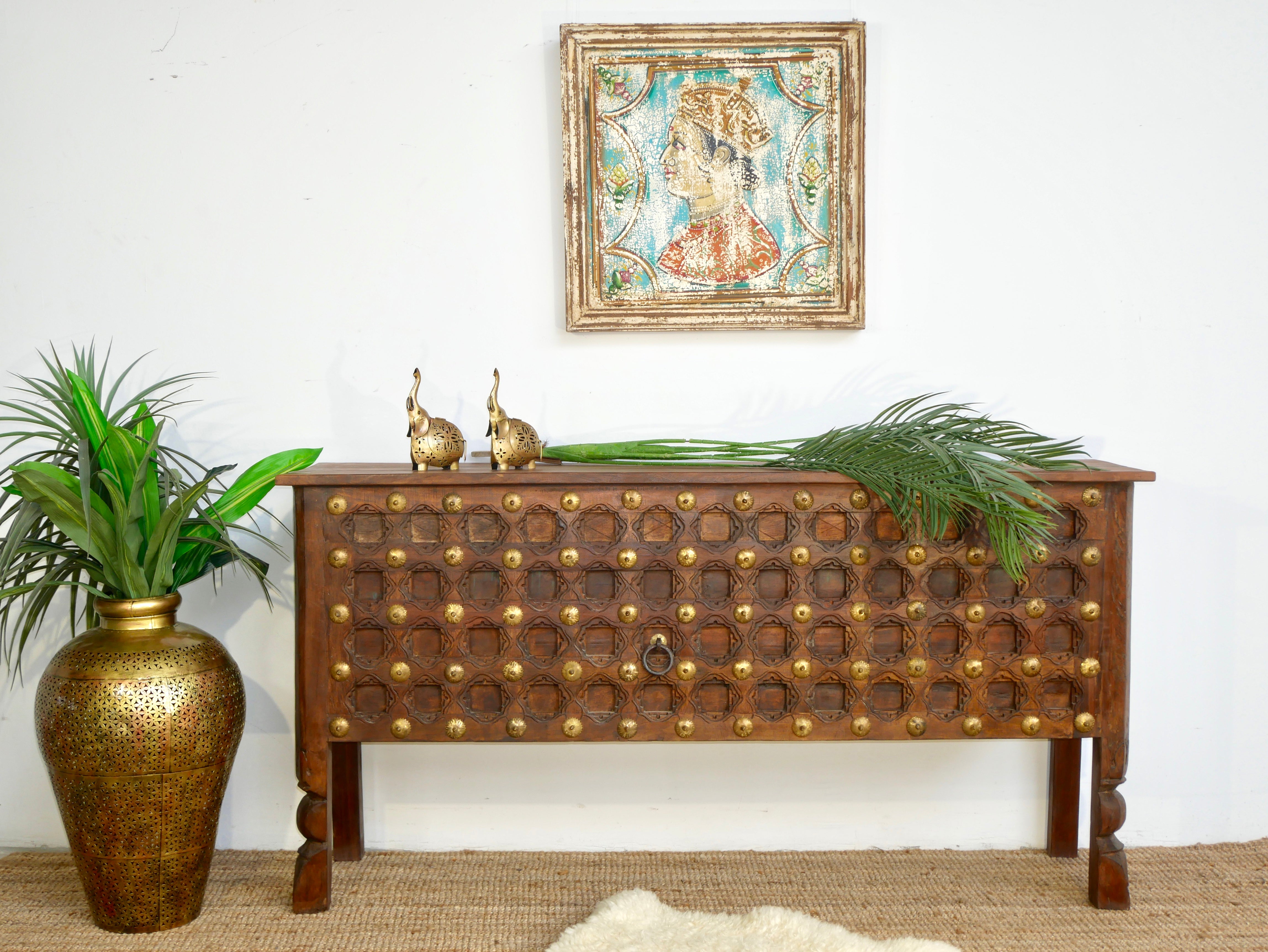 Aligarh, indian teak wood console table