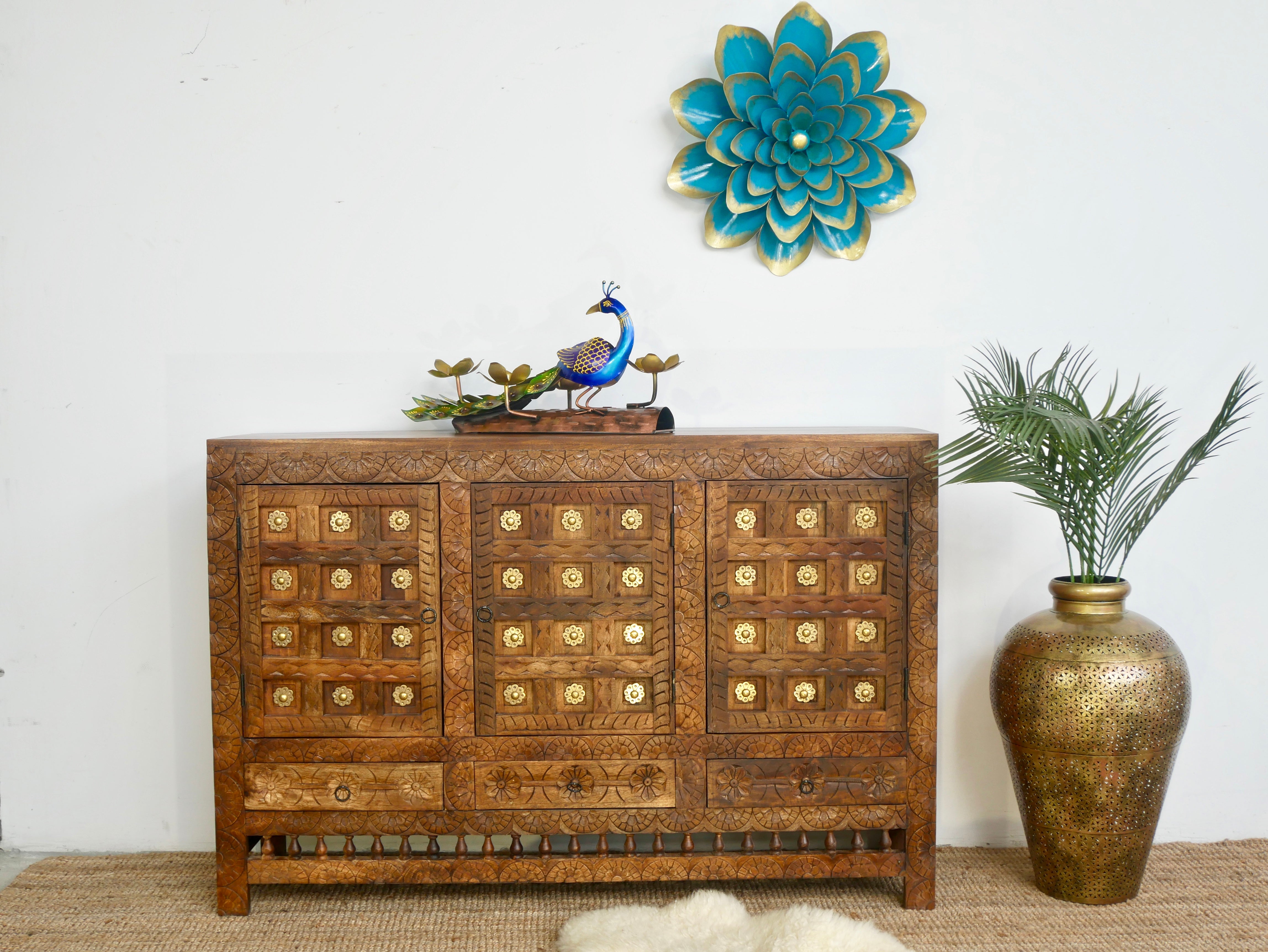 Brahmapur, carved wooden dresser