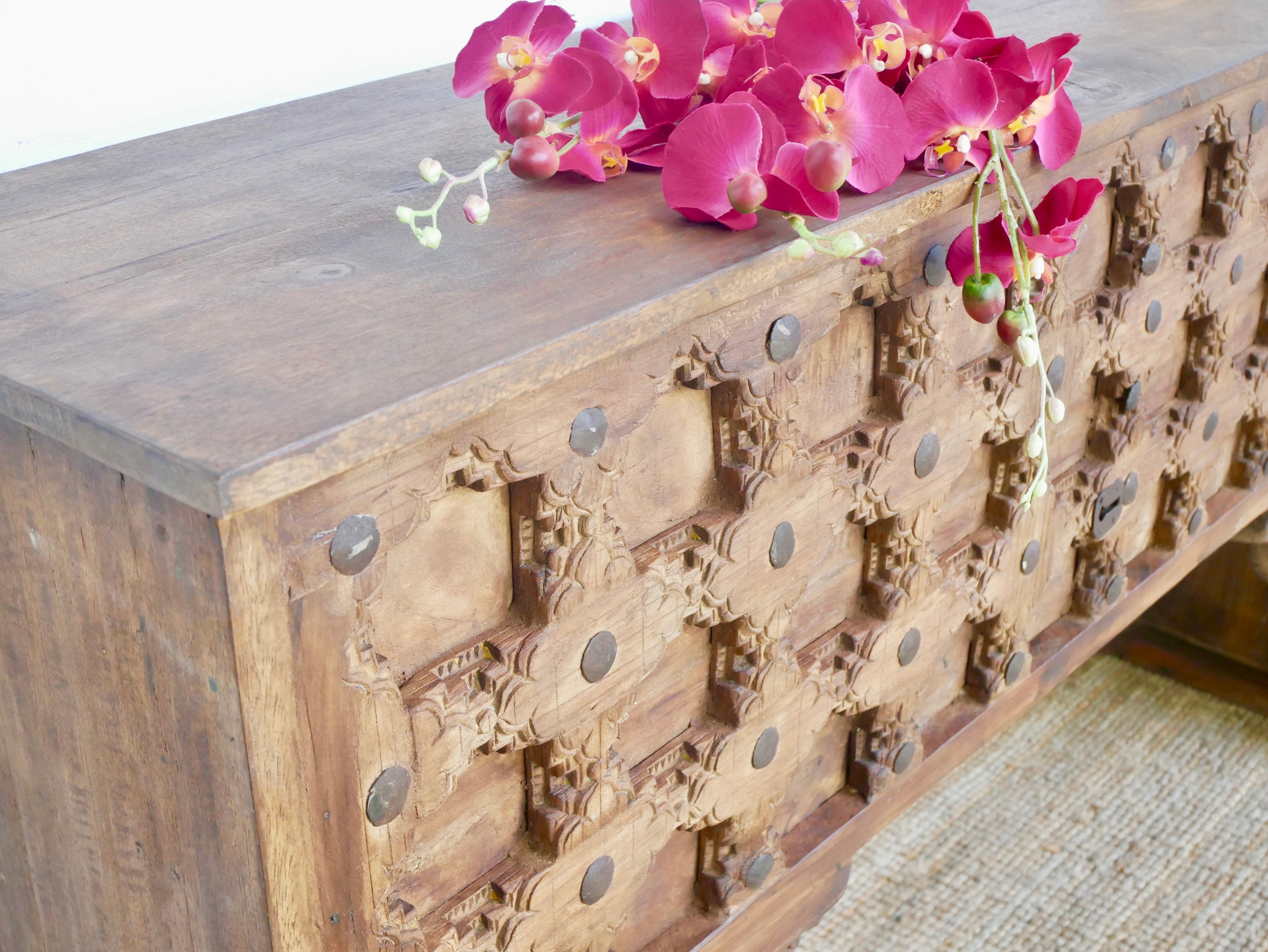 Dewas, indian-style wooden console table
