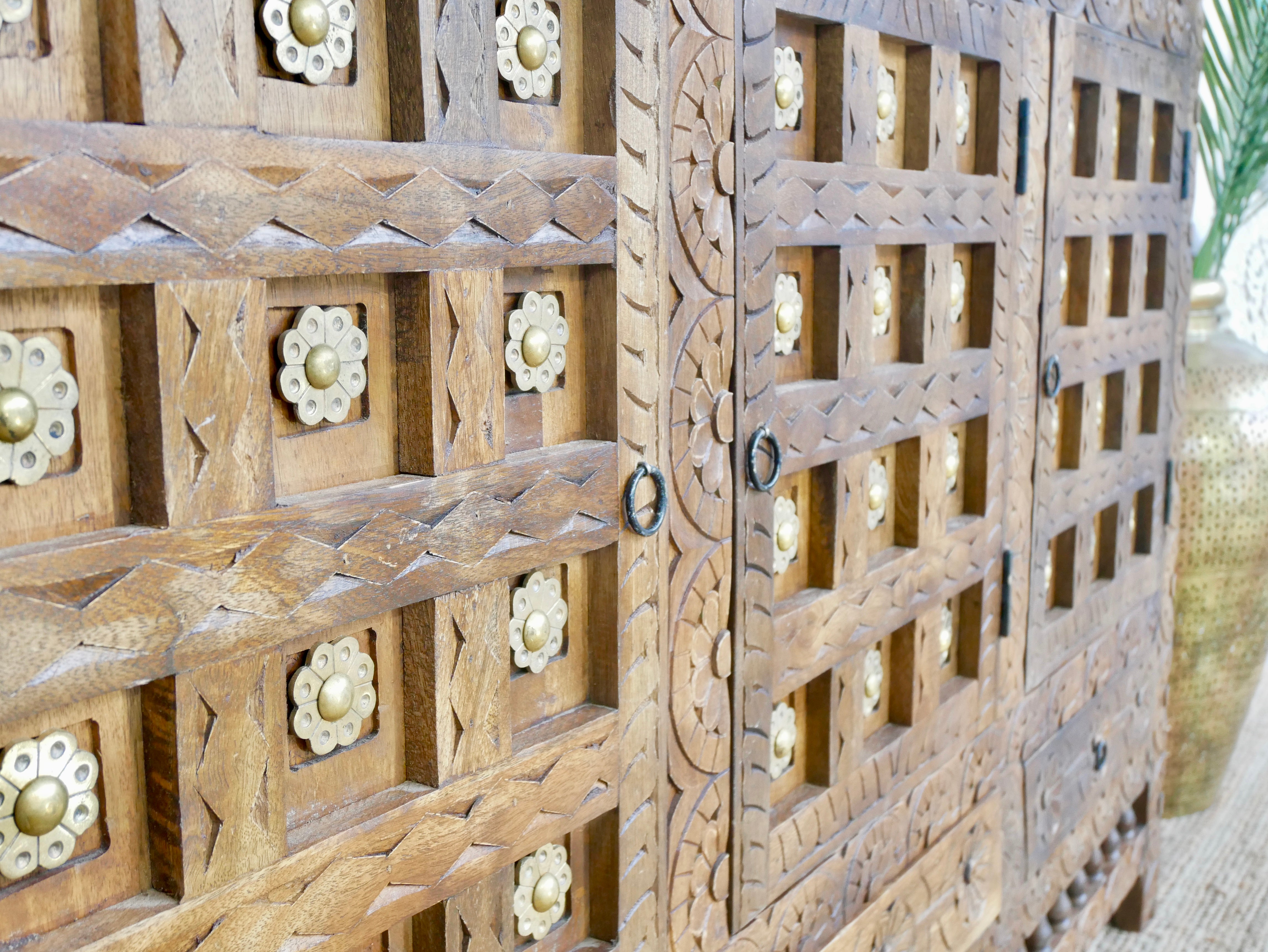 Brahmapur, carved wooden dresser