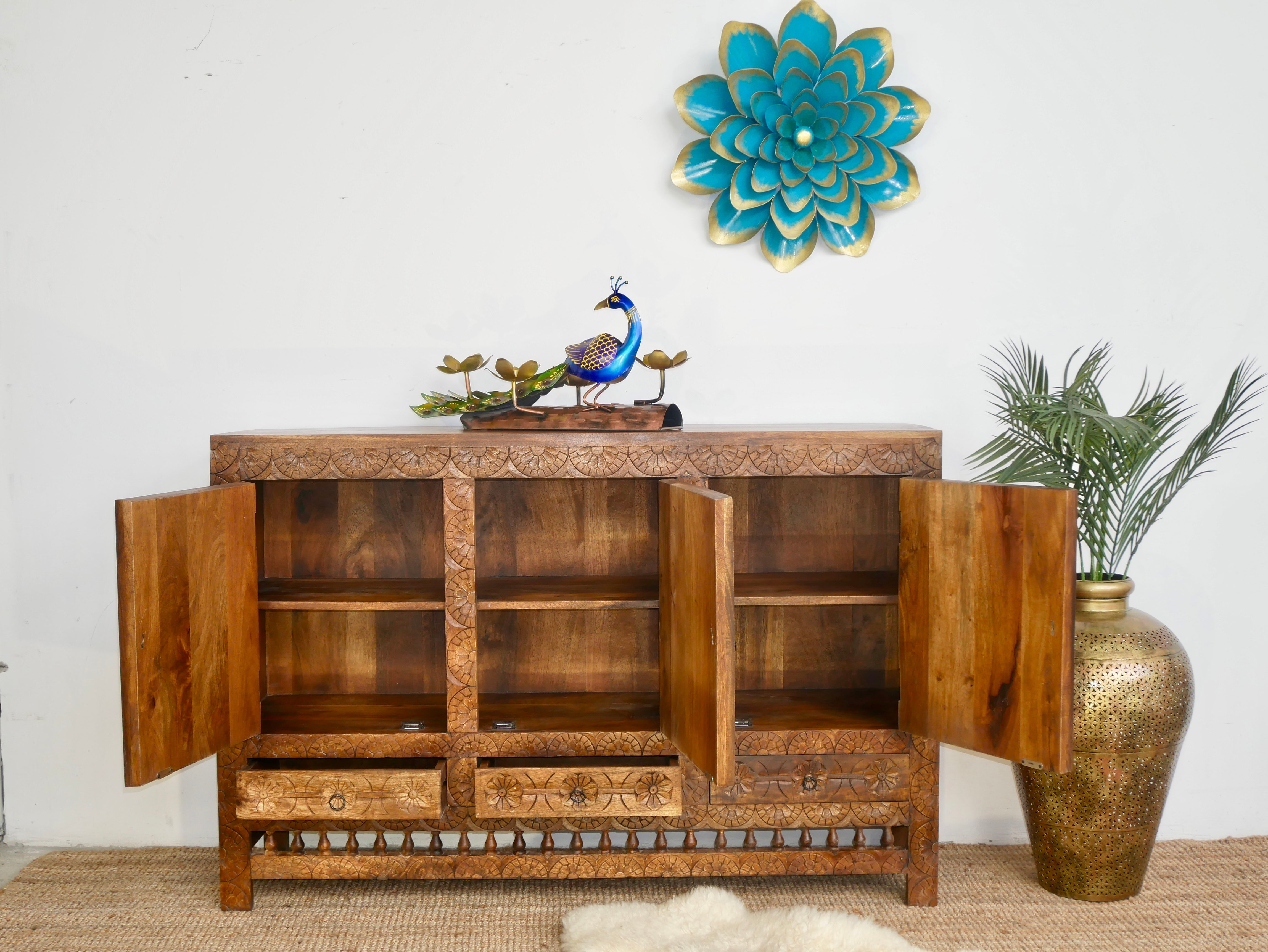Brahmapur, carved wooden dresser